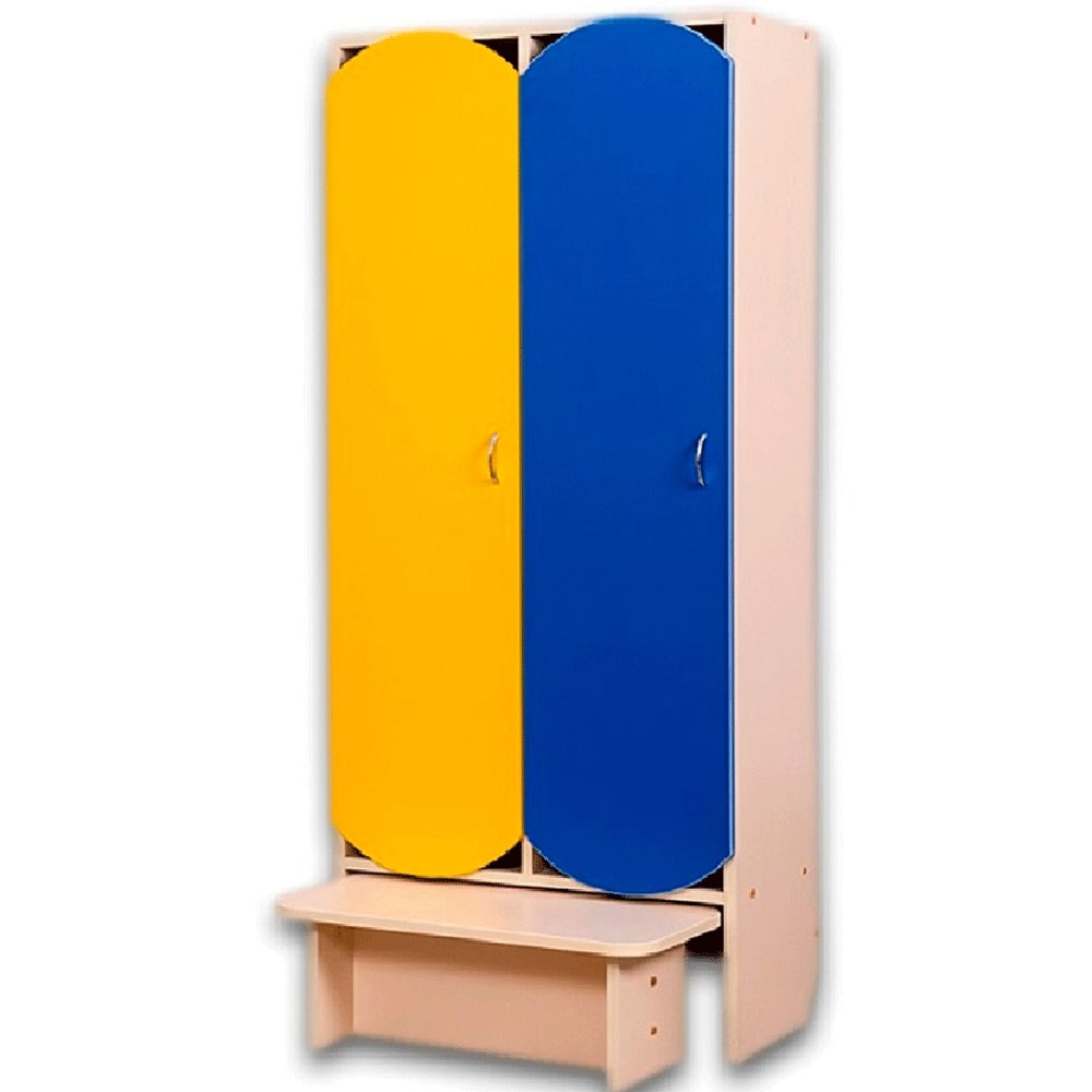 Шафа для дитячого одягу (двомісна з лавою) 606х300х1400мм Дроздовський